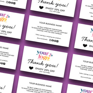 Carte De Visite Logo d'entreprise de remerciement de base de remis