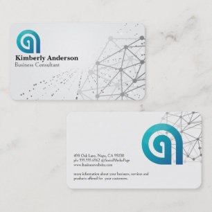 Carte De Visite Logo d'entreprise Dégradé Bleu Réseau