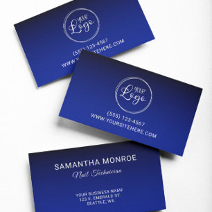 Carte De Visite Logo d'entreprise Dégradé Bleu Royal Noir
