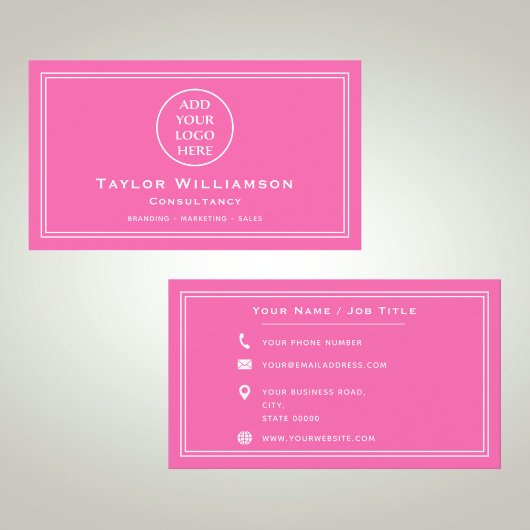 Carte De Visite Logo D'Entreprise D'Entreprise D'Entreprise Rose E