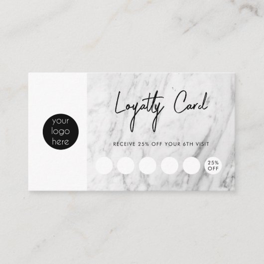 Carte De Visite Logo d'entreprise en marbre moderne QR Code Loyaut (Devant)