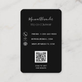 Carte De Visite Logo d'entreprise en or noir Code QR (Dos)