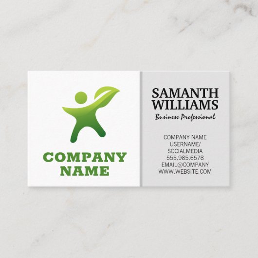 Carte De Visite Logo d'entreprise et disposition simple (Devant)