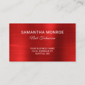 Carte De Visite Logo d'entreprise Faux Bright Red Foil (Dos)