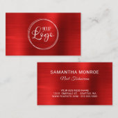 Carte De Visite Logo d'entreprise Faux Bright Red Ombre Foil (Devant / Derrière)