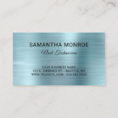 Carte De Visite Logo d'entreprise Faux Light Blue Ombre Foil (Dos)