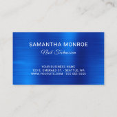 Carte De Visite Logo d'entreprise Faux Royal Blue Ombre Foil (Dos)