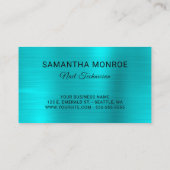 Carte De Visite Logo d'entreprise Faux Turquoise Blue Ombre Foil (Dos)