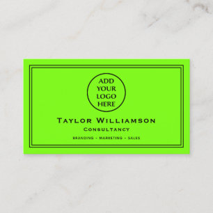 Carte De Visite Logo d'entreprise Fluorescent Green Entreprise