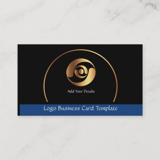 Carte De Visite Logo d'entreprise Gold Circles - Logo d'or simple (Devant)