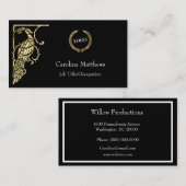 Carte De Visite Logo d'entreprise Gold Foil Peacock Bird (Devant / Derrière)