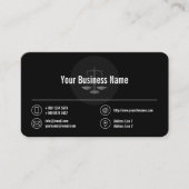 Carte De Visite Logo d'entreprise Icônes blanches Classy Black (Devant)