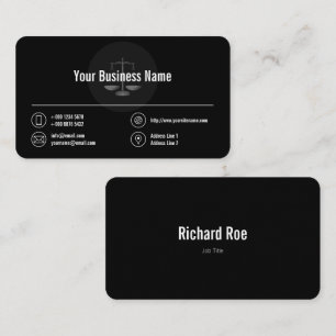 Carte De Visite Logo d'entreprise Icônes blanches Classy Black