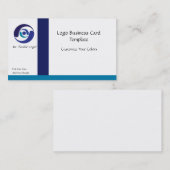 Carte De Visite Logo d'entreprise - Logo bleu simple (Devant / Derrière)
