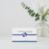 Carte De Visite Logo d'entreprise - Logo bleu simple (Debout devant)