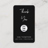 Carte De Visite Logo d'entreprise Merci QR Code noir (Devant)