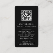 Carte De Visite Logo d'entreprise Merci QR Code noir (Dos)