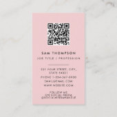 Carte De Visite Logo d'entreprise Merci QR Code rose (Dos)