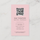 Carte De Visite Logo d'entreprise Merci QR Code rose (Dos)