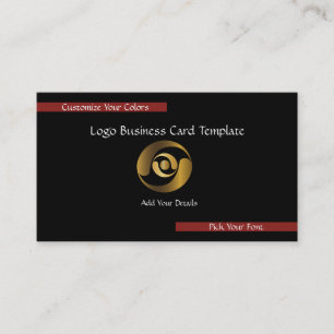Carte De Visite Logo d'entreprise métallique - Logo d'or simple