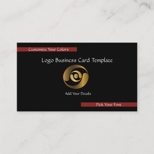 Carte De Visite Logo d'entreprise métallique - Logo d'or simple (Devant)