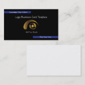 Carte De Visite Logo d'entreprise métallique - Logo d'or simple (Devant / Derrière)