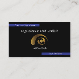 Carte De Visite Logo d'entreprise métallique - Logo d'or simple