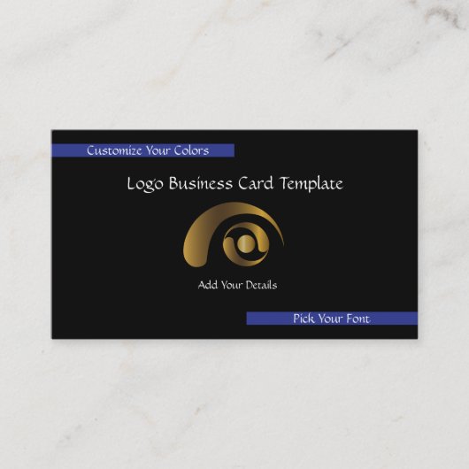 Carte De Visite Logo d'entreprise métallique - Logo d'or simple (Devant)