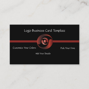 Carte De Visite Logo d'entreprise métallique - Logo rouge simple