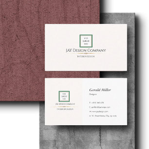 Carte De Visite Logo d'entreprise minimaliste moderne à bordure ve