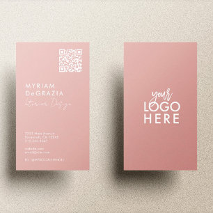 Carte De Visite Logo d'entreprise minimaliste moderne QR Code Scri