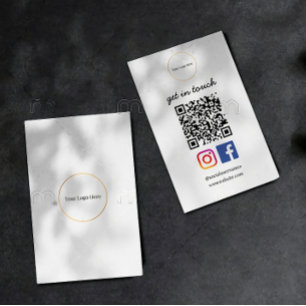 Carte De Visite Logo d'entreprise Modèle social de code QR moder
