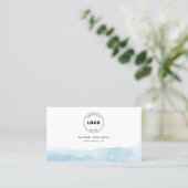 Carte De Visite Logo d'entreprise Moderne Bleu Ombre Moderne (Debout devant)