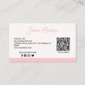 Carte De Visite Logo d'entreprise moderne Blush Pink | Code QR (Dos)