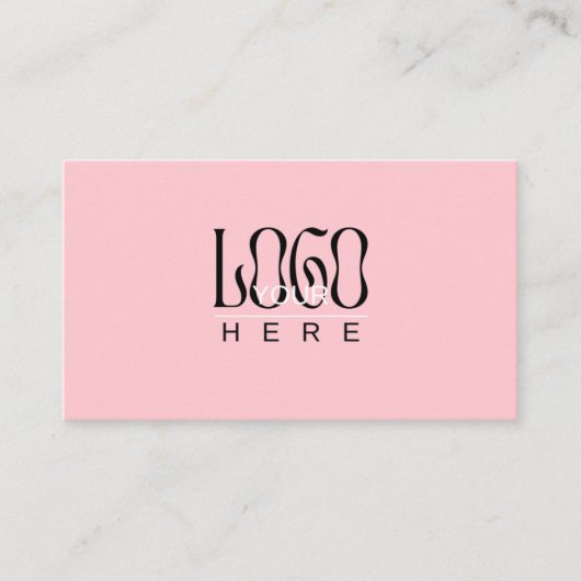 Carte De Visite Logo d'entreprise moderne Blush Pink | Code QR (Devant)