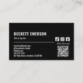 Carte De Visite Logo d'entreprise moderne Code QR (Dos)
