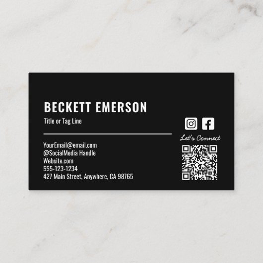 Carte De Visite Logo d'entreprise moderne Code QR (Dos)
