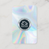 Carte De Visite Logo d'entreprise moderne Code QR holographique mi (Dos)