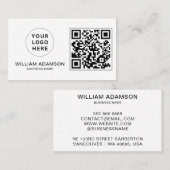 Carte De Visite Logo d'entreprise moderne, code QR | Professionnel (Devant / Derrière)