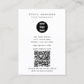 Carte De Visite Logo d'entreprise moderne Photo photographe minime (Dos)