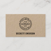 Carte De Visite Logo d'entreprise moderne QR Code Kraft (Devant)
