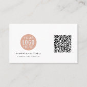 Carte De Visite Logo d'entreprise moderne QR Code personnalisé (Devant)