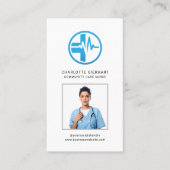 Carte De Visite Logo d'entreprise moderne QR Code photo employé (Devant)