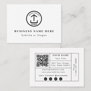 Carte De Visite Logo d'entreprise moderne QR Code Social Media Con