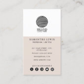 Carte De Visite Logo d'entreprise moderne Social Media QR Code (Devant)