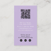 Carte De Visite Logo d'entreprise moderne violet QR Code Loyauté S (Dos)