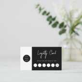 Carte De Visite Logo d'entreprise noir Code QR Fidélité (Debout devant)