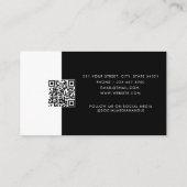 Carte De Visite Logo d'entreprise noir Code QR Fidélité (Dos)