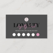 Carte De Visite Logo d'entreprise noir et rose QR Code Fidélité (Devant)