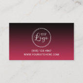 Carte De Visite Logo d'entreprise Noir Magenta Rouge Dégradé (Devant)